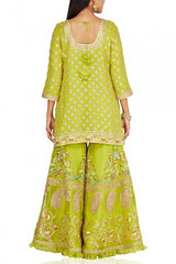 Nidhi Tholia Green embellished sharara set Online Shopping