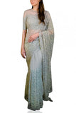 Couture by Niharika Green embellished sari set Online Shopping