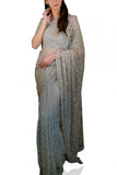 Couture by Niharika Green embellished sari set Online Shopping