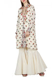 Nikasha Ivory box pleated tunic with flared pants Online Shopping