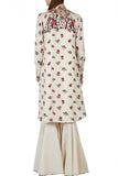 Nikasha Ivory box pleated tunic with flared pants Online Shopping