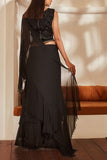 Nikita Mhaisalkar Black ruffle sari set Online Shopping