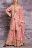 Niti Bothra Onion pink embroidered sharara set Online Shopping