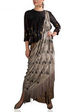 Neha Tarun Black and grey drape set Online Shopping