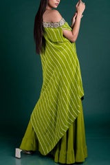 Nupur Kanoi Pista green cape and gharara Online Shopping