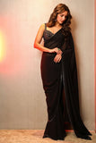 Ohaila Khan Black embellished sari set Online Shopping