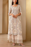 Osaa by Adarsh Pearl white embroidered kurta set Online Shopping