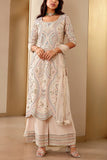 Osaa by Adarsh Pearl white embroidered kurta set Online Shopping