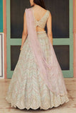 Osaa by Adarsh Grey embroidered lehenga set Online Shopping