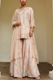 Osaa by Adarsh Sepia rose geometric embroidery sharara set Online Shopping