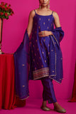 Pink City by Sarika Purple embroidered kurta set Online Shopping