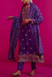 Pink City by Sarika Purple embroidered kurta set Online Shopping