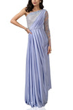 Pooja Peshoria Periwinkle draped sari gown Online Shopping