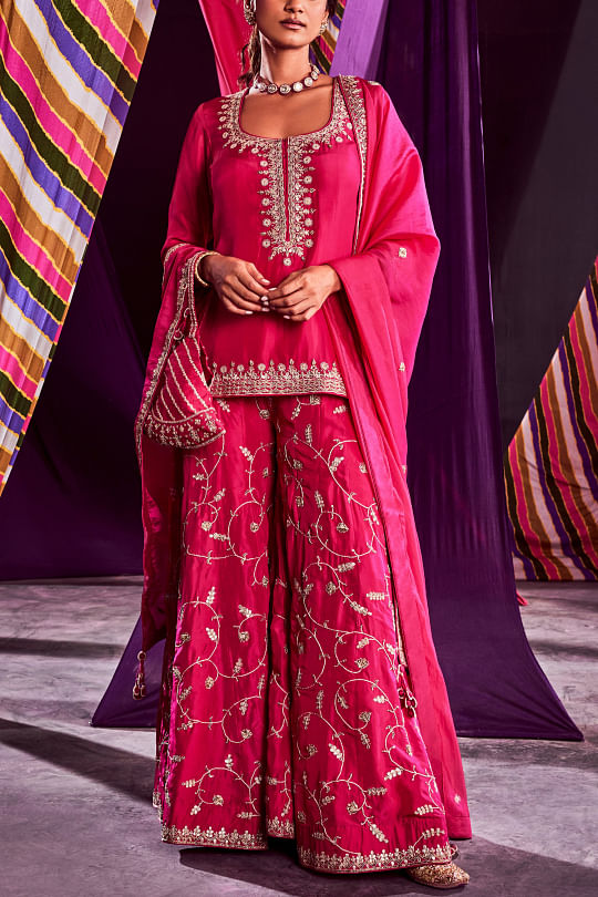 Punit Balana Pink embellished kurti set Online Shopping