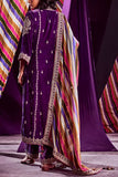 Punit Balana Purple embroidered velvet kurta set Online Shopping