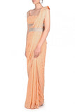 Rabani and Rakha Peach embellished sari set Online Shopping