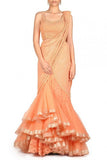 Rabani and Rakha Peach draped lehenga sari set Online Shopping