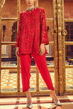 Ridhima Bhasin Red floral embroidered kurta set Online Shopping