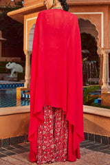 Ridhima Bhasin Pink embellished cape set Online Shopping