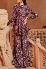 Ridhima Bhasin Purple printed peplum and sharara set Online Shopping