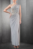 Rohit Gandhi + Rahul Khanna Grey embellished concept sari set Online Shopping