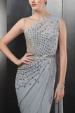 Rohit Gandhi + Rahul Khanna Grey embellished concept sari set Online Shopping