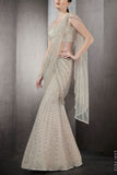 Rohit Gandhi + Rahul Khanna Beige draped sari lehenga set Online Shopping