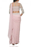 Reeti Arneja Pink draped sari with blouse Online Shopping