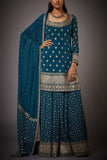 Ritu Kumar Blue embroidered sharara set Online Shopping