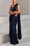 Ritika Mirchandani Navy blue pre-stitched sari set Online Shopping