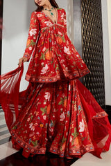 Ridhi Mehra Red floral gharara set Online Shopping