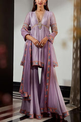 Ridhi Mehra Lilac embroidered gharara set Online Shopping