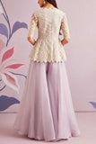 Ridhi Mehra Lilac embroidered peplum and gharara set Online Shopping