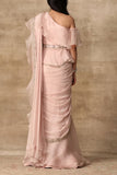 Ridhi Mehra Blush pink embroidered ruffle sari Online Shopping