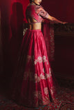 Ridhi Mehra Red embroidered lehenga set Online Shopping