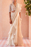 Ridhi Mehra Ivory embroidered sari set Online Shopping