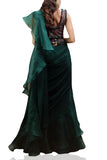 Ridhi Mehra Deep green ruffle sari Online Shopping