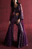 Rococo By Raghvi Dark magenta sequin embroidered sharara Online Shopping