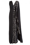 Sana Barreja Georgette black draped sari gown Online Shopping