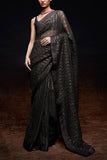 Sawan Gandhi Coffee brown sequin embellished sari set Online Shopping