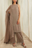 Sawan Gandhi Taupe sequin embellished kurta set Online Shopping