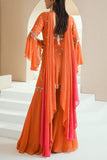 Seema Thukral Orange embellished peplum top and gharara set Online Shopping