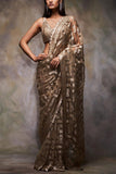 Seema Gujral Gold sequin sari set Online Shopping