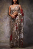 Seema Gujral Embroidered tulle sari set Online Shopping