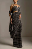 Seema Gujral Black embellished sari set Online Shopping