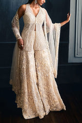 Seema Gujral Ivory floral sharara set Online Shopping