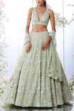 Seema Gujral Tea green embroidered lehenga set Online Shopping