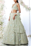 Seema Gujral Tea green embroidered lehenga set Online Shopping