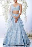 Seema Gujral Powder blue lehenga set Online Shopping