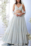 Seema Gujral Powder blue embellished lehenga set Online Shopping